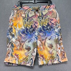 Robert Graham Mens Multicolor Paisley Print Swim Trunks Shorts Size L 34x10